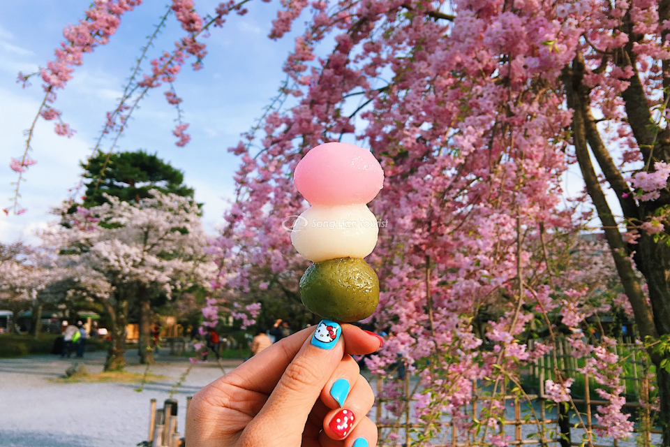 hanami-dango-la-mon-an-nhe-rat-duoc-ua-thich-vao-le-hoi-hoa-anh-dao