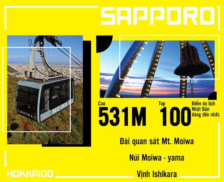 DU LỊCH NHẬT BẢN TỰ TÚC - ĐÀI QUAN SÁT MT. MOIWA NIGHTSCAPE AND ROPEWAY ROUND WAY TICKET
