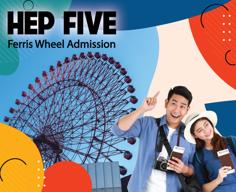 DU LỊCH NHẬT BẢN TỰ TÚC VÉ ĐU QUAY KHỔNG LỒ HEP FIVE FERRIS WHEEL