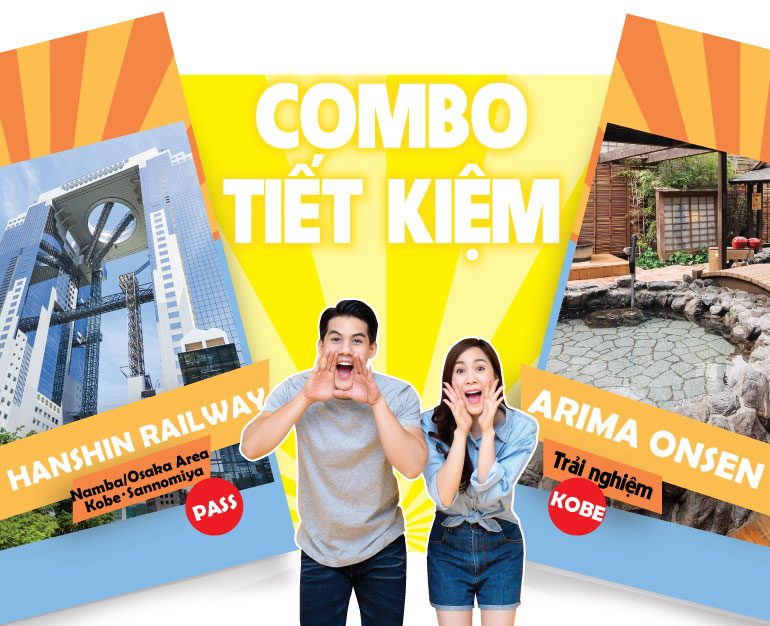 DU LỊCH NHẬT BẢN TIẾT KIỆM CÙNG COMBO VÉ ARIMA ONSEN + HANSHIN TOURIST PASS 1 DAY