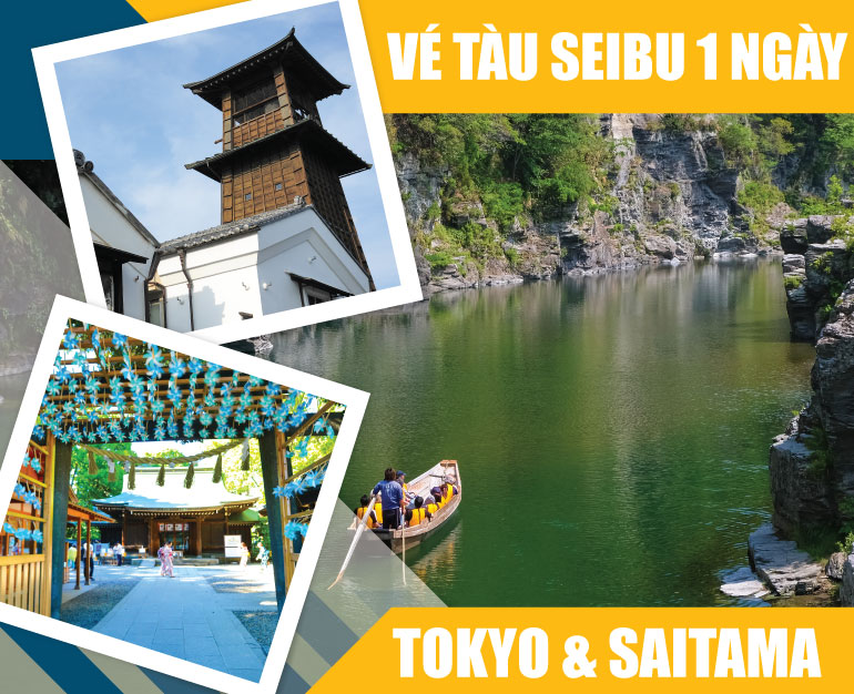 DU LỊCH NHẬT BẢN TỰ TÚC - VÉ TÀU GIẢM GIÁ SEIBU 1 NGÀY CHO TOKYO VÀ SAITAMA