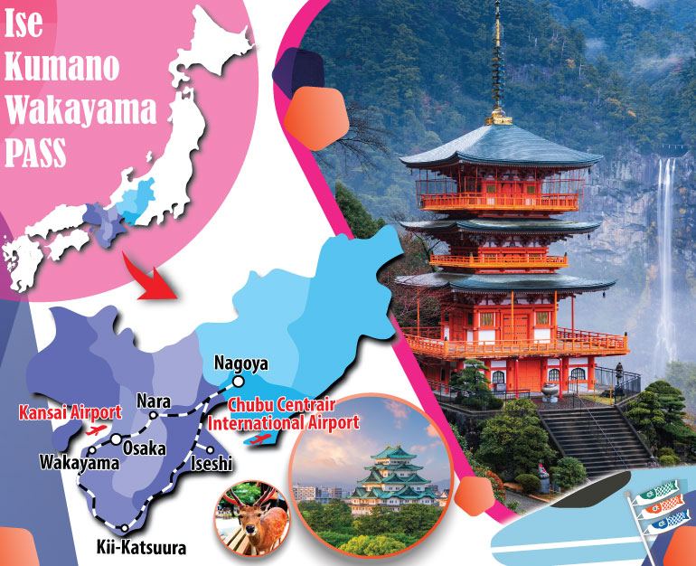 DU LỊCH NHẬT - VÉ TÀU ISE - KUMANO - WAKAYAMA AREA TOURIST PASS 5 NGÀY