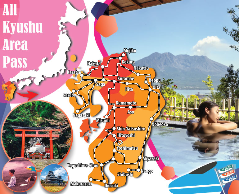 DU LỊCH TỰ TÚC NHẬT BẢN CÙNG VÉ TÀU JR ALL KYUSHU AREA PASS