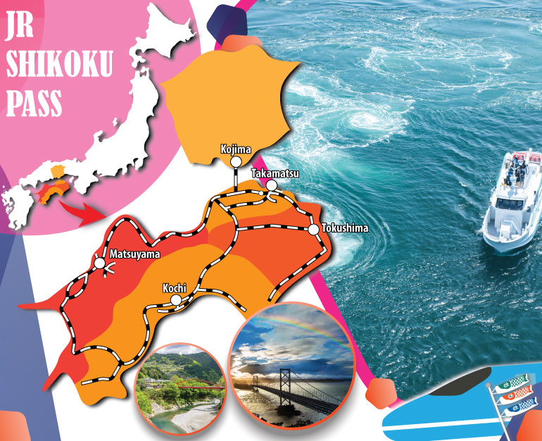 DU LỊCH NHẬT BẢN TỰ TÚC CÙNG VÉ TÀU JR ALL SHIKOKU RAIL PASS