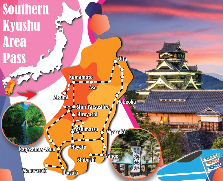 DU LỊCH NHẬT BẢN CÙNG VÉ TÀU JR SOUTHERN KYUSHU AREA PASS 3 NGÀY