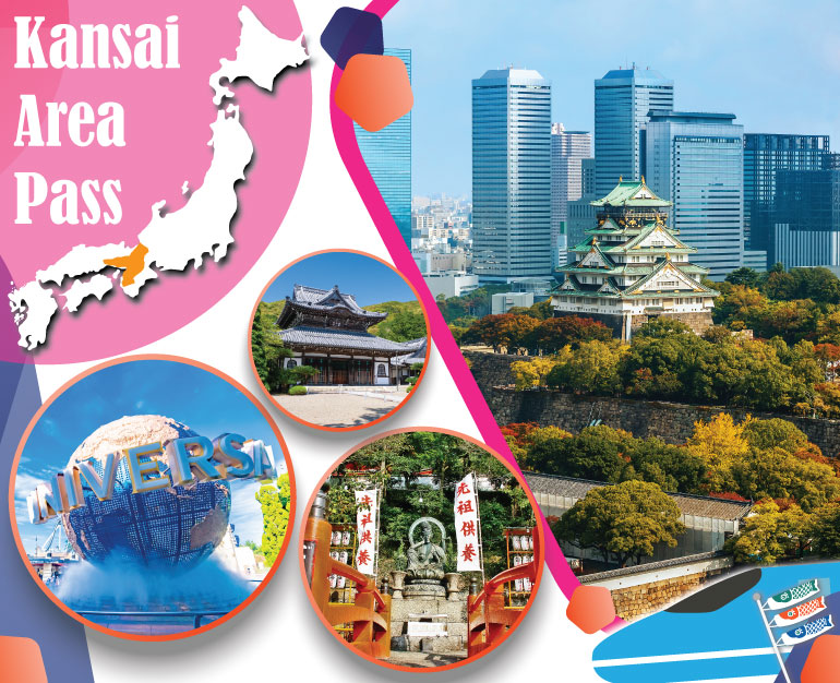 DU LỊCH NHẬT BẢN TỰ TÚC CÙNG VÉ TÀU JR KANSAI AREA PASS