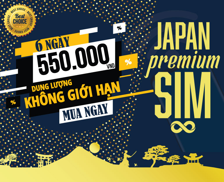 DU LỊCH NHẬT BẢN CÙNG JAPAN PREMIUM SIM UNLIMITED